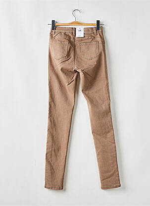 Jeans coupe slim stretch taille haute marron C'EST BEAU LA VIE femme