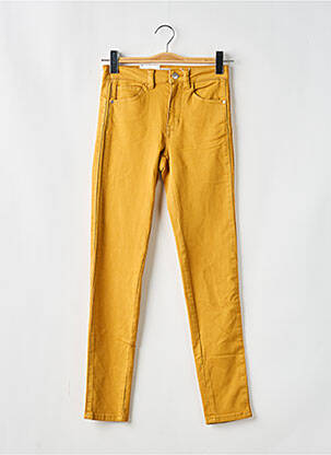 Pantalon slim taille haute taille haute jaune C'EST BEAU LA VIE femme