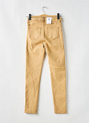 Pantalon slim taille haute taille haute beige C'EST BEAU LA VIE femme