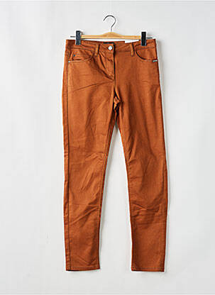 Pantalon slim tissage popeline taille normale orange BRANDTEX femme
