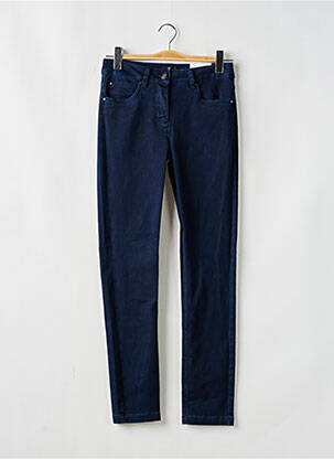 Pantalon slim tissage popeline taille normale bleu BRANDTEX femme