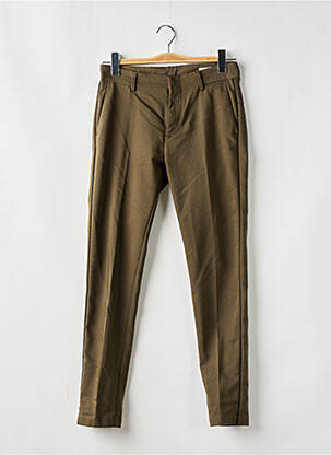Pantalon chino broderie galons latéraux taille normale vert REIKO femme