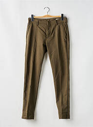 Pantalon chino broderie galons latéraux taille normale vert REIKO femme