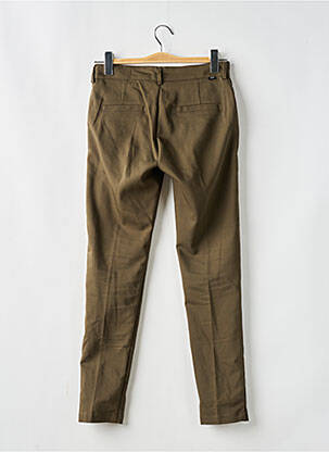 Pantalon chino broderie galons latéraux taille normale vert REIKO femme