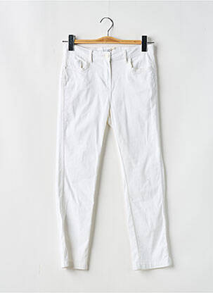 Pantalon 7/8 tissage popeline taille normale blanc C'EST BEAU LA VIE femme