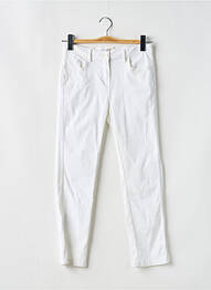 Pantalon 7/8 tissage popeline taille normale blanc C'EST BEAU LA VIE femme