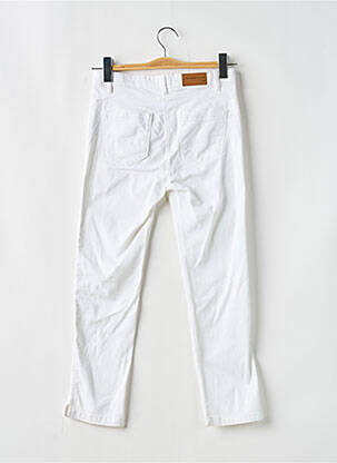 Pantalon 7/8 tissage popeline taille normale blanc C'EST BEAU LA VIE femme
