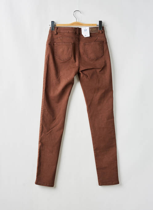Jeans coupe slim marron C'EST BEAU LA VIE pour femme