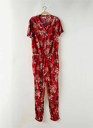 Combi-pantalon fermeture boutonnée sur le devant manches courtes rouge ÉTYMOLOGIE femme
