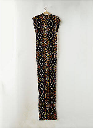 Combi-pantalon fermeture boutonnée sur le devant manches courtes noir GEISHA femme