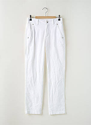 Pantalon chino tissage popeline taille haute blanc STREET ONE femme