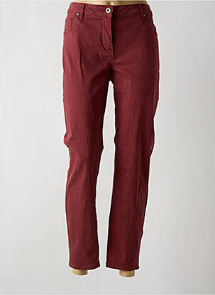 Pantalon slim tissage popeline taille normale rouge BRANDTEX femme