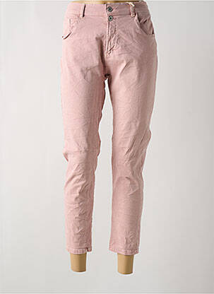 Pantalon 7/8 stretch taille normale rose MELLY & CO femme