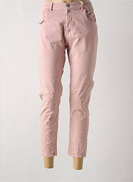 Pantalon 7/8 stretch taille normale rose MELLY & CO femme