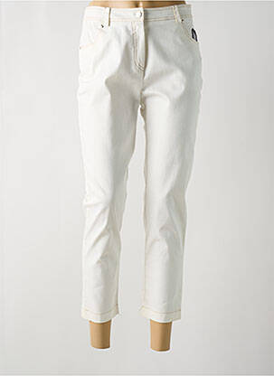 Pantalon 7/8 taille haute taille haute beige ANNE KELLY femme