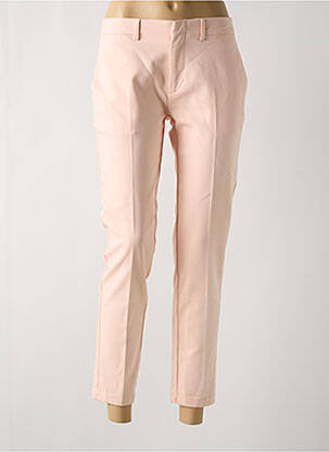 Pantalon 7/8 taille à pinces taille basse rose REIKO femme