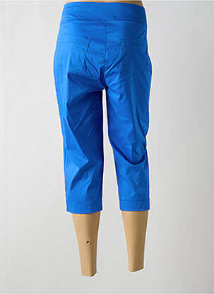 Pantacourt tissage popeline taille normale bleu MALOKA femme