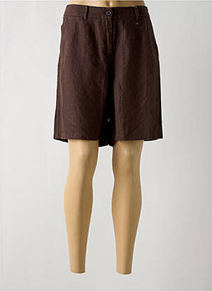 Short fermeture zippée sous rabat boutonné taille haute marron DIANE LAURY femme