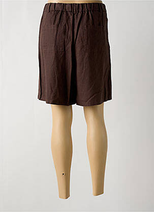 Short fermeture zippée sous rabat boutonné taille haute marron DIANE LAURY femme