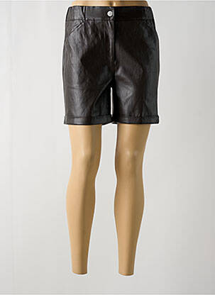 Short tissage simili-cuir taille haute marron C'EST BEAU LA VIE femme