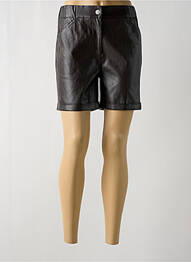 Short tissage simili-cuir taille haute marron C'EST BEAU LA VIE femme