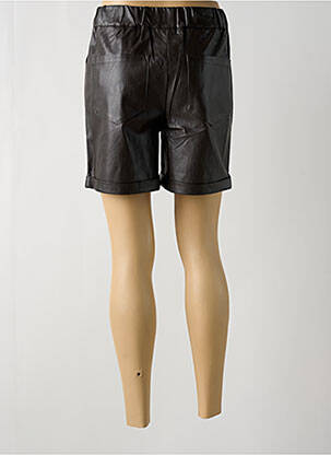 Short tissage simili-cuir taille haute marron C'EST BEAU LA VIE femme