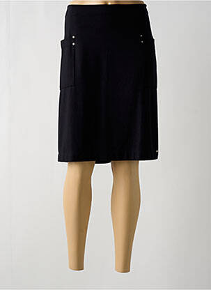 Jupe mi-longue stretch noir MALOKA femme