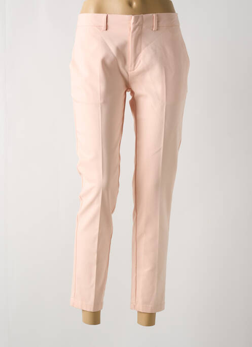 Pantalon 7/8 taille à pinces taille basse rose REIKO femme