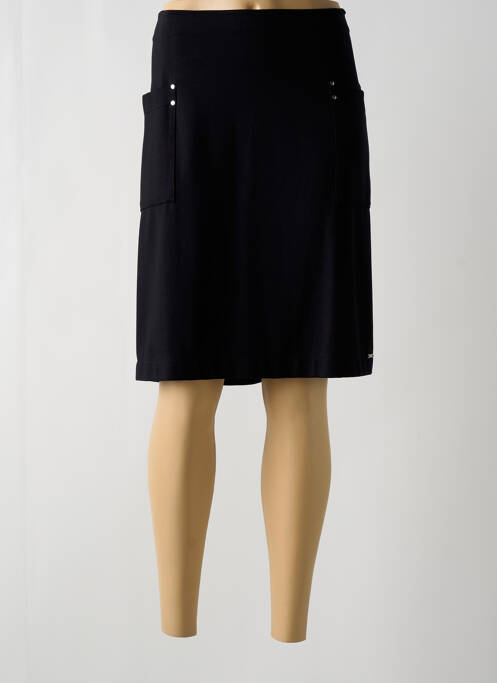 Jupe mi-longue taille à pinces noir MALOKA femme