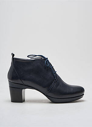 Bottines/boots matière lisse talon de 4 à 6cm bleu HOMERS femme