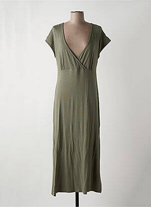 Robe longue manches courtes manches courtes vert YERSE femme