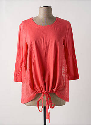 Top col rond manches longues rouge STELLA FOREST femme