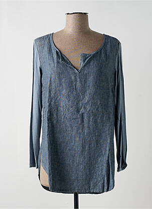 Tunique manches longues col v bleu NINATI femme