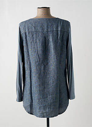 Tunique manches longues col v bleu NINATI femme