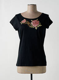 T-shirt coupe cintrée manches courtes noir NINATI femme