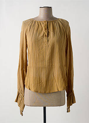 Blouse col rond manches longues beige STELLA FOREST femme