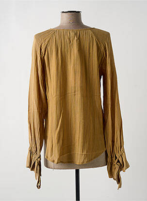 Blouse col rond manches longues beige STELLA FOREST femme