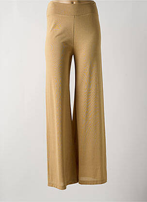 Pantalon large coupe fluide taille haute beige KONTESSA femme