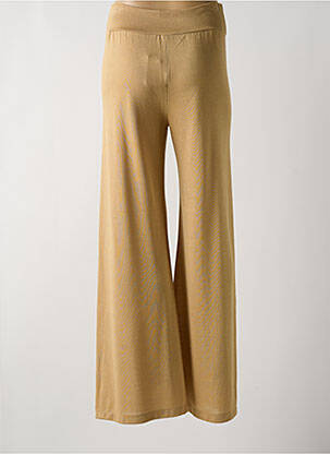 Pantalon large coupe fluide taille haute beige KONTESSA femme