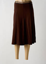 Jupe mi-longue coupe évasée marron YERSE femme
