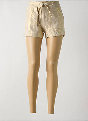 Short taille à pinces taille haute beige CHARLIE JOE femme