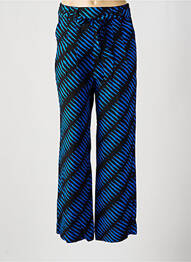 Pantalon large fermeture zip latéral taille haute bleu PRINCESSE NOMADE femme