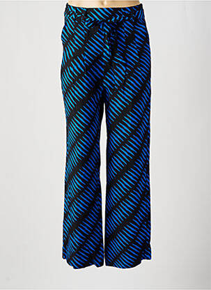 Pantalon large fermeture zip latéral taille haute bleu PRINCESSE NOMADE femme