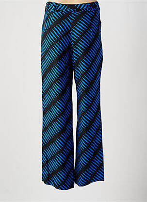 Pantalon large fermeture zip latéral taille haute bleu PRINCESSE NOMADE femme