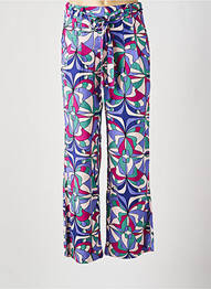 Pantalon large fermeture zip latéral taille haute violet PRINCESSE NOMADE femme