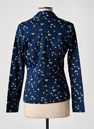 Blazer col châle bleu PRINCESSE NOMADE femme