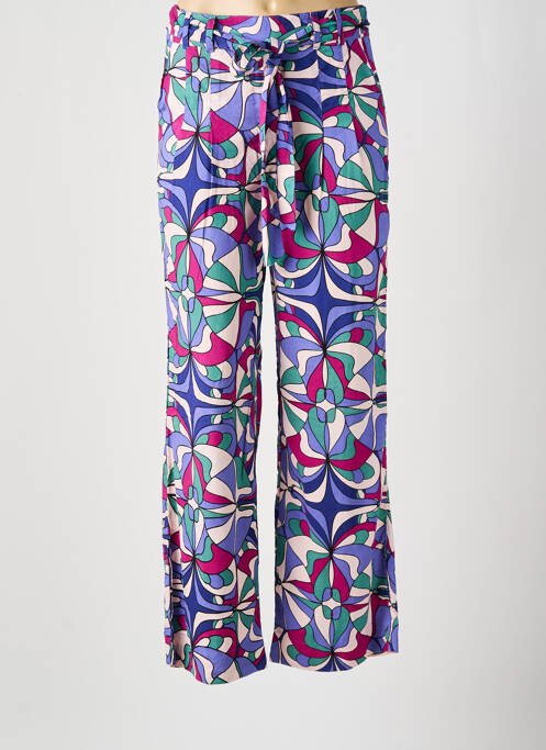 Pantalon large fermeture zip latéral taille haute violet PRINCESSE NOMADE femme