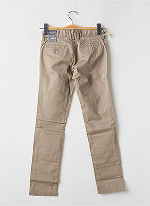 Pantalon chino coupe droite taille ajustable beige fonce TEDDY SMITH garçon