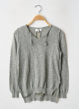 Pull resserrée sur le bas manches longues vert LE TEMPS DES CERISES fille