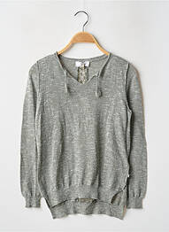 Pull resserrée sur le bas manches longues vert LE TEMPS DES CERISES fille